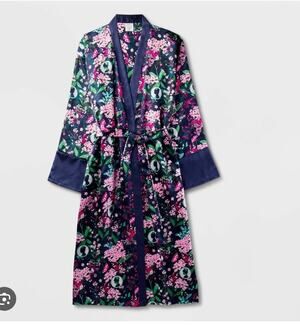 Bridgerton x Izzy & Liv Satin Floral Robe Kimono Netflix Women's M/L